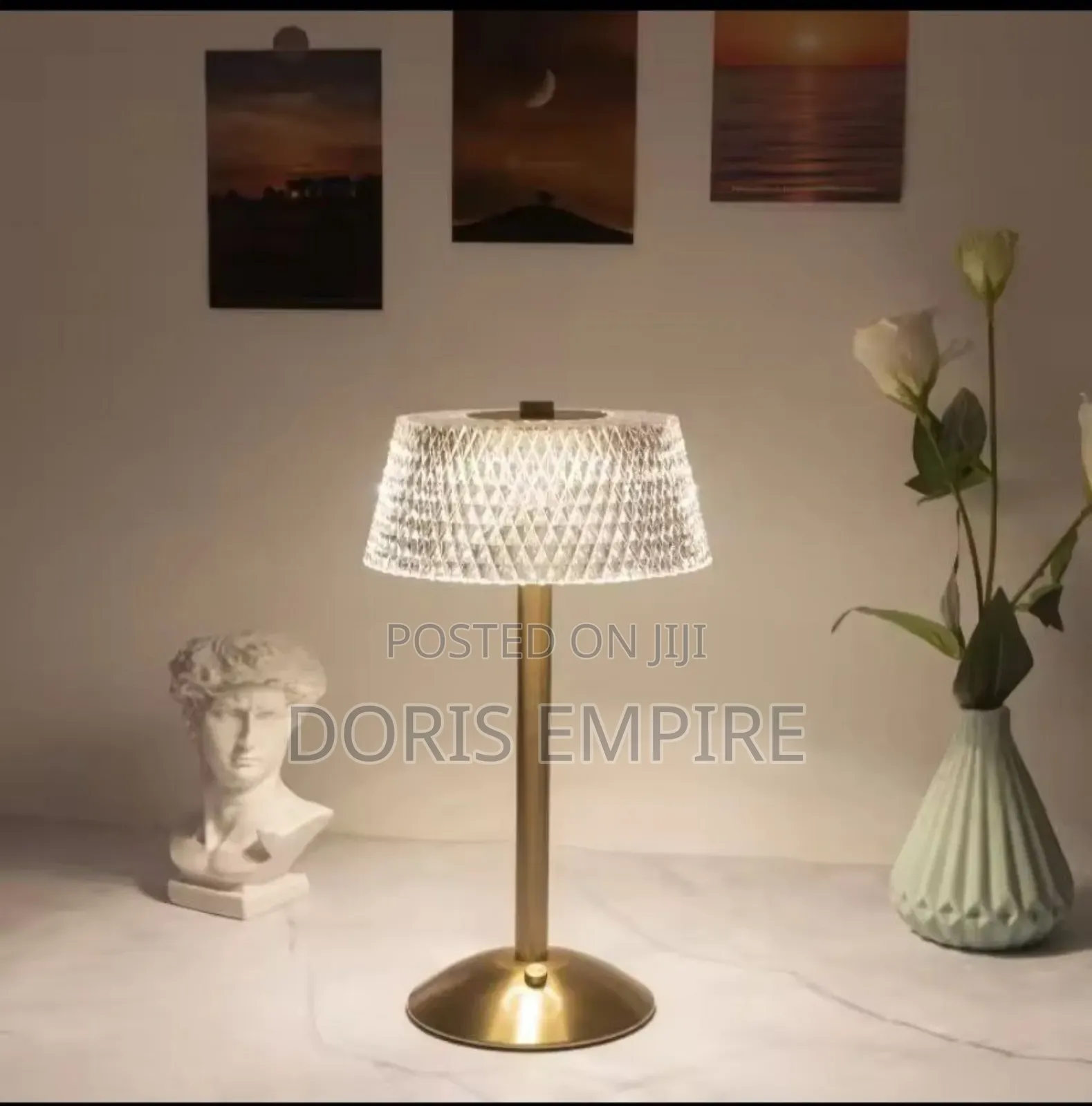 Rechargeable Crystal Decor Table Lamp