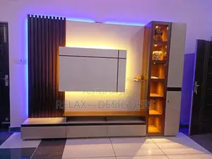Profile Tv Console in Brown Off-White.