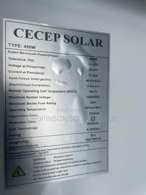 Solar Energy Cece Panel 450watts