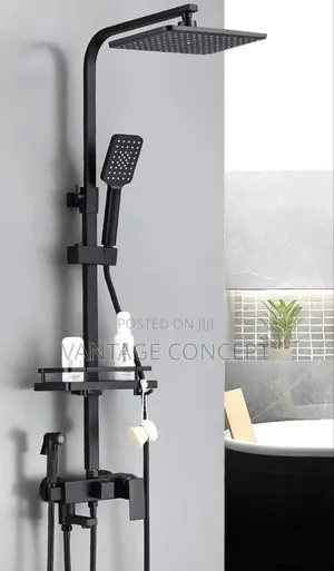 Square Black With Pressing Shower