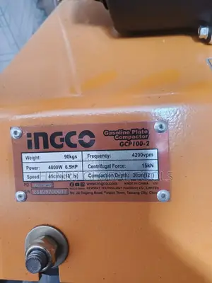 6.5hp 90kgs Ingco Plate Compactor