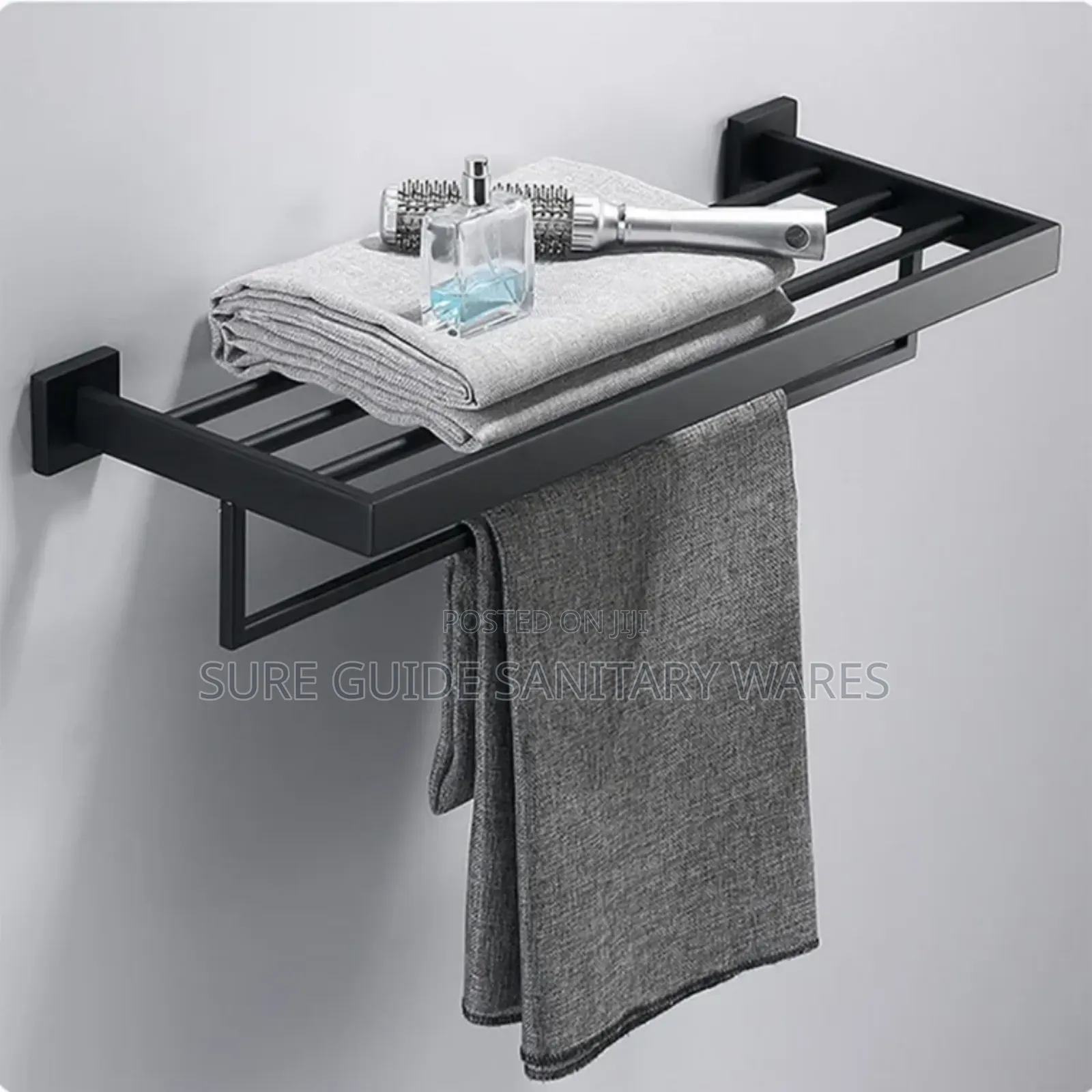 60cm Matt Black Multiple Towel Rack