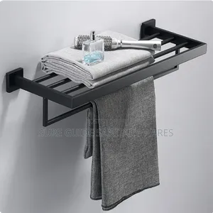 60cm Matt Black Multiple Towel Rack