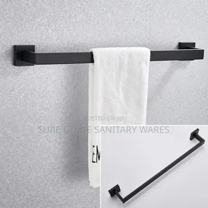 60cm Matt Black Single Towel Racks