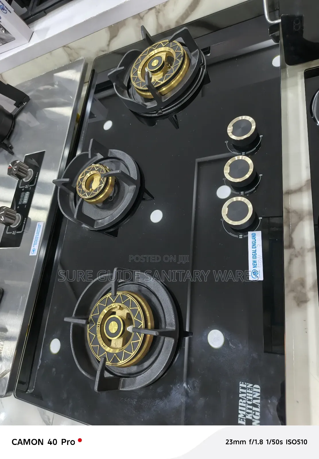 3 Burner Gold Plated Gas Cooker