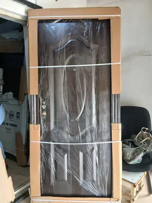3ft Brown Steel Door With Handles Lock Set