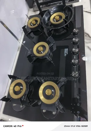Flipp Up Gold Plated 5burner Gas Cooker