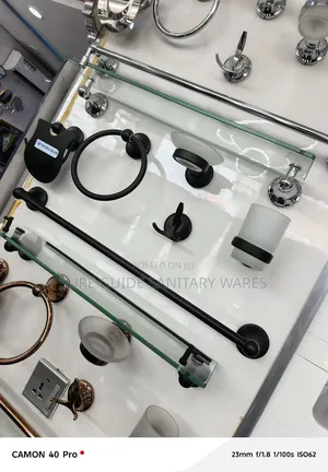 High Quality Black Complete Set of Bathroom Accessories