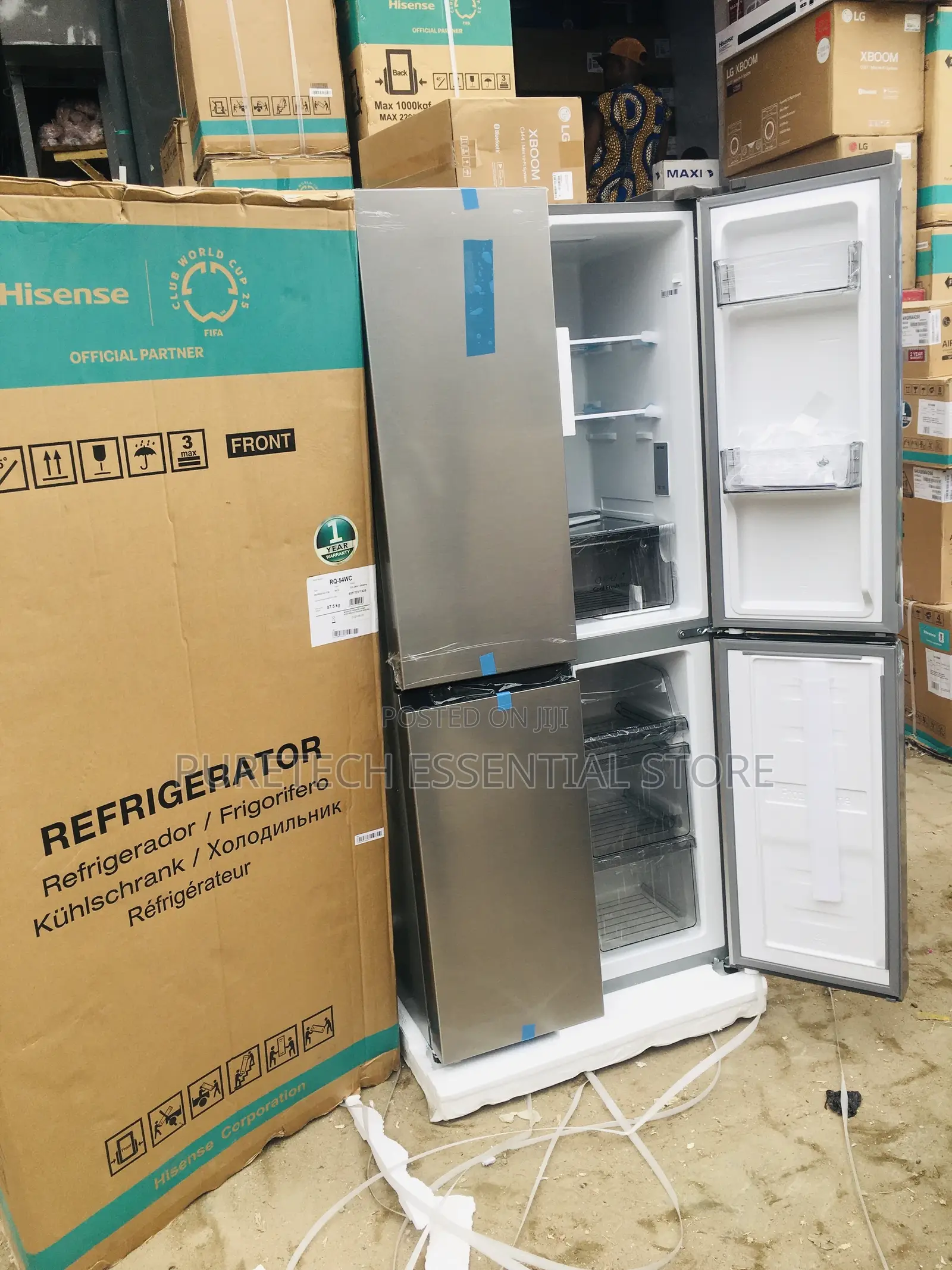 New Hisense 4 Door Side by Side 392liters Refrigerator