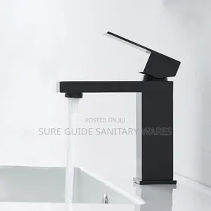 Square Design Black Basin Mixer Tap