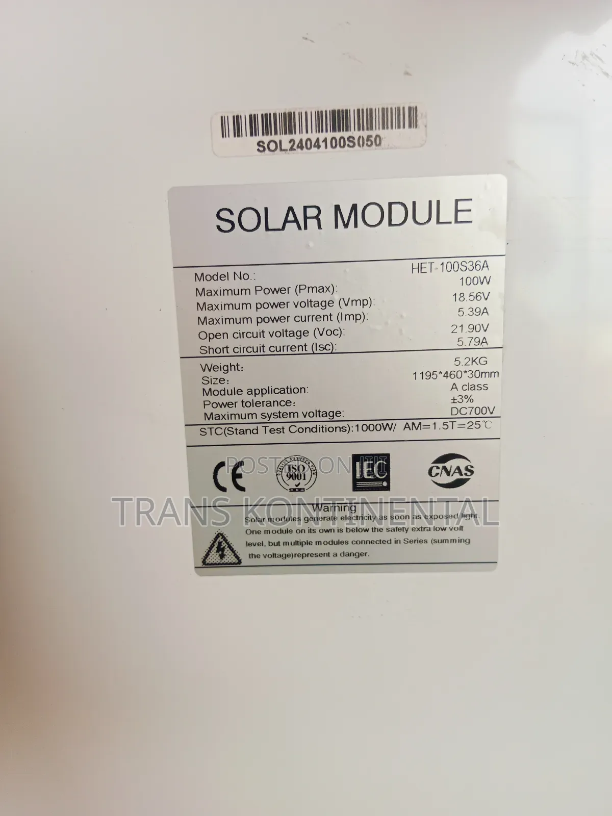 100w Solar Panel