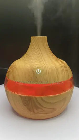 300ml Usb Desk Wood Grain Oil Aromatherapy Led Light Humidifier
