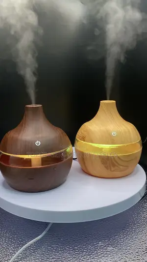 300ml Usb Desk Wood Grain Oil Aromatherapy Led Light Humidifier