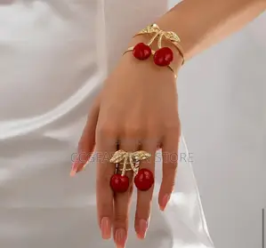 Cherry Bangle and Ring Set