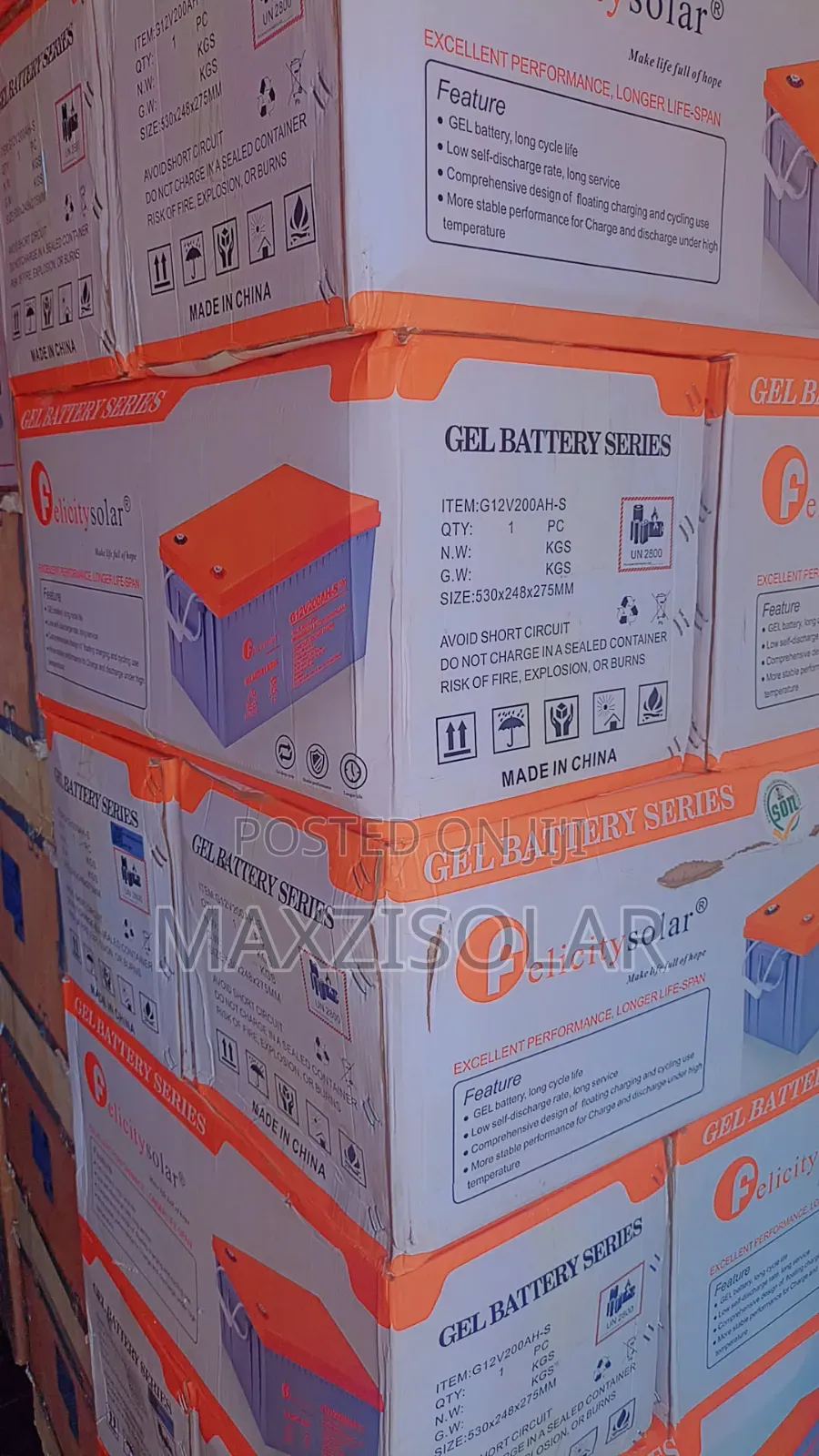 200a Felicity Gel Battery