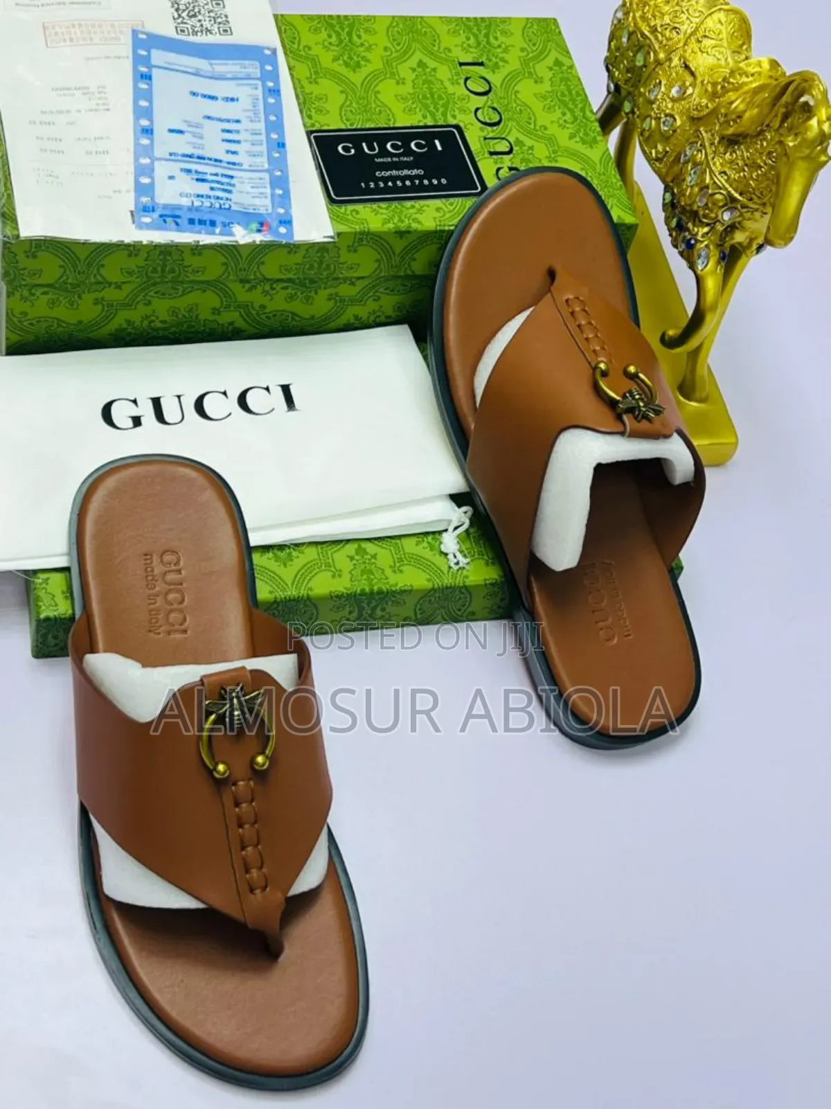 Gucci Palm Slippers, Italian.