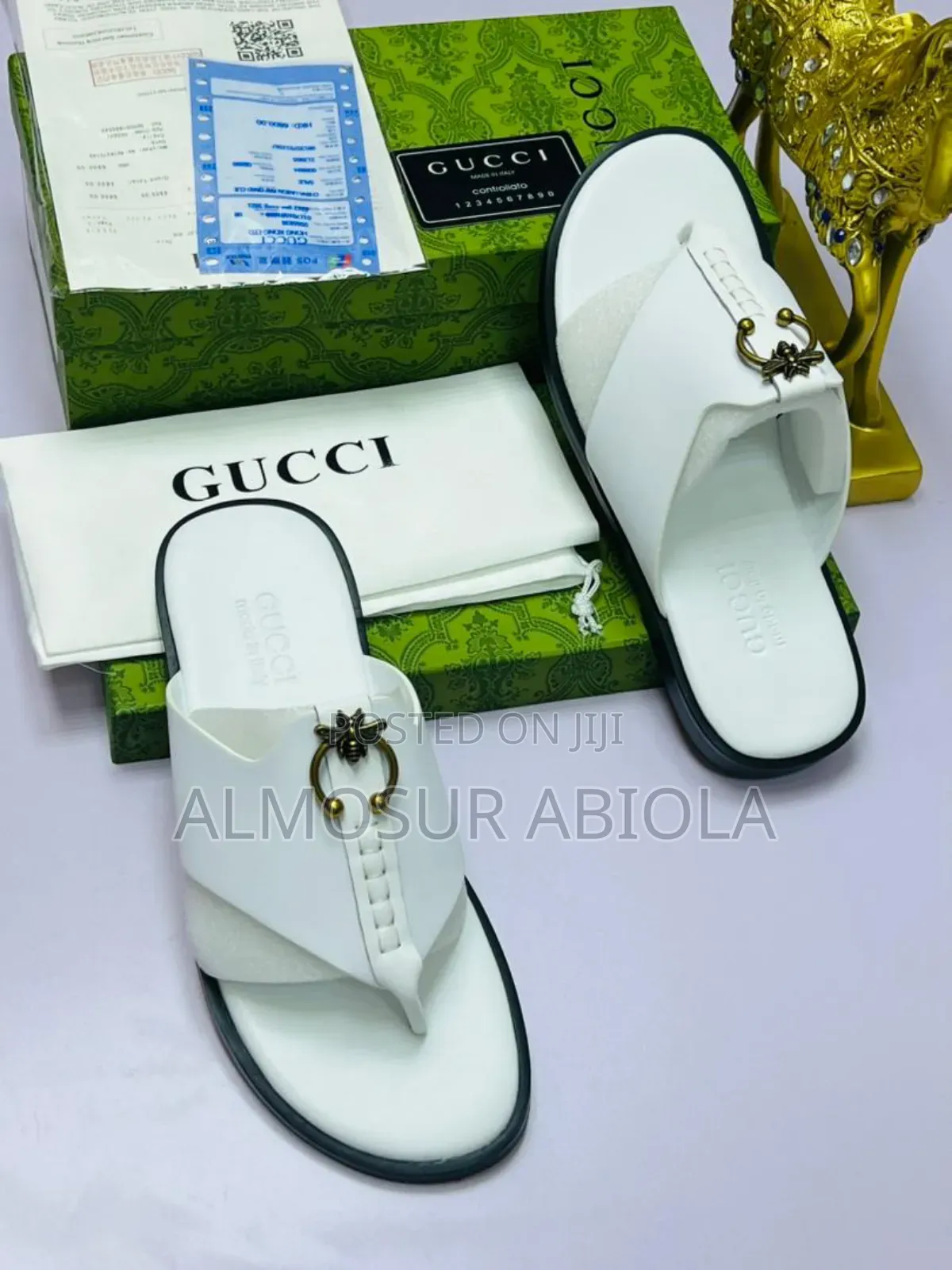 Gucci Palm Slippers, Italian.