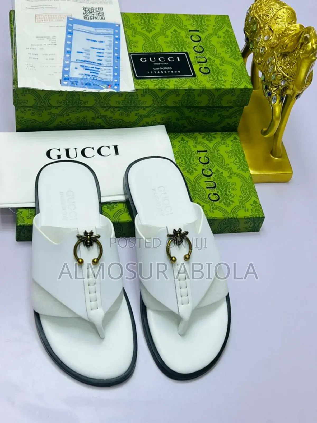 Gucci Palm Slippers, Italian.
