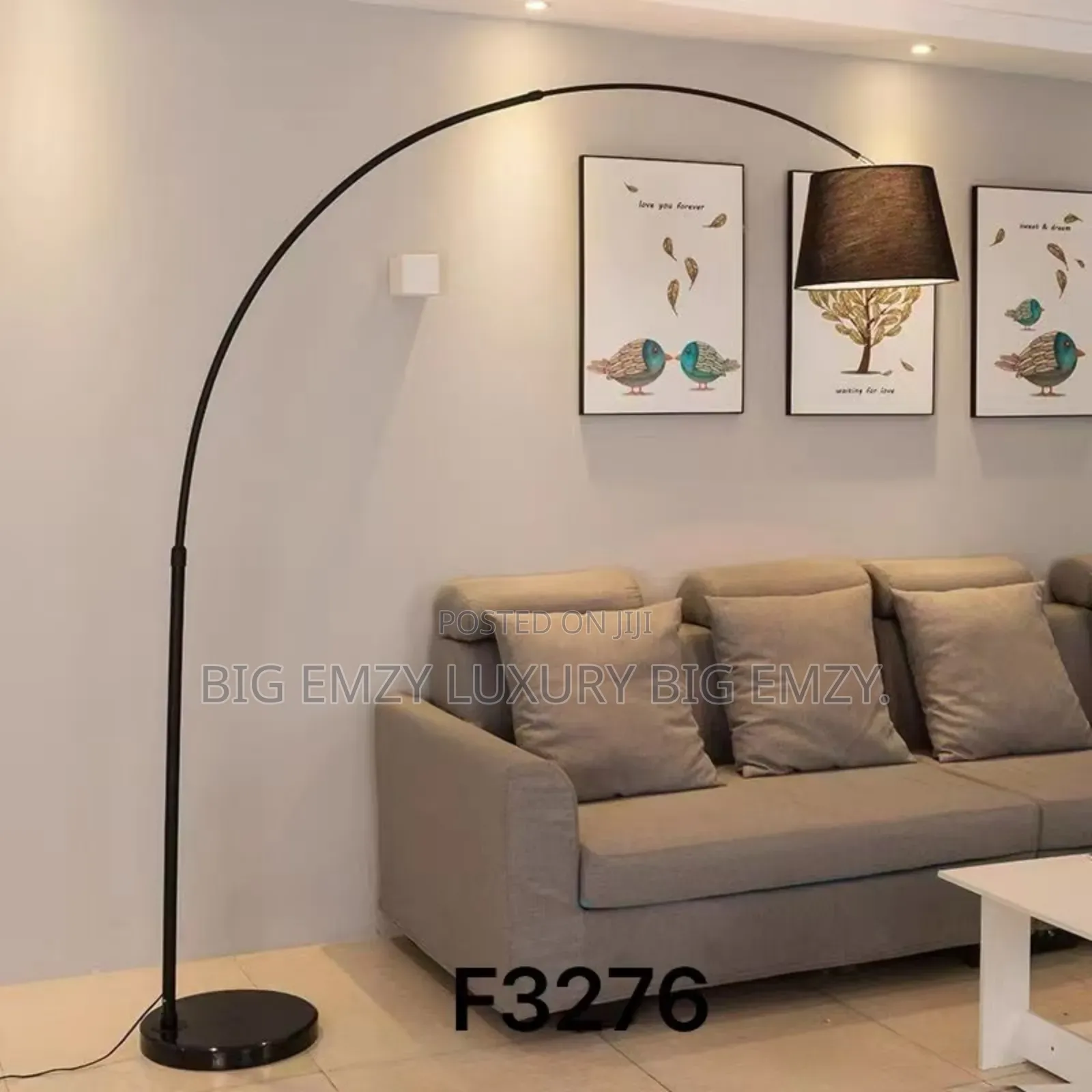 Arc Floor Lamp or Curved Floor Lamp.