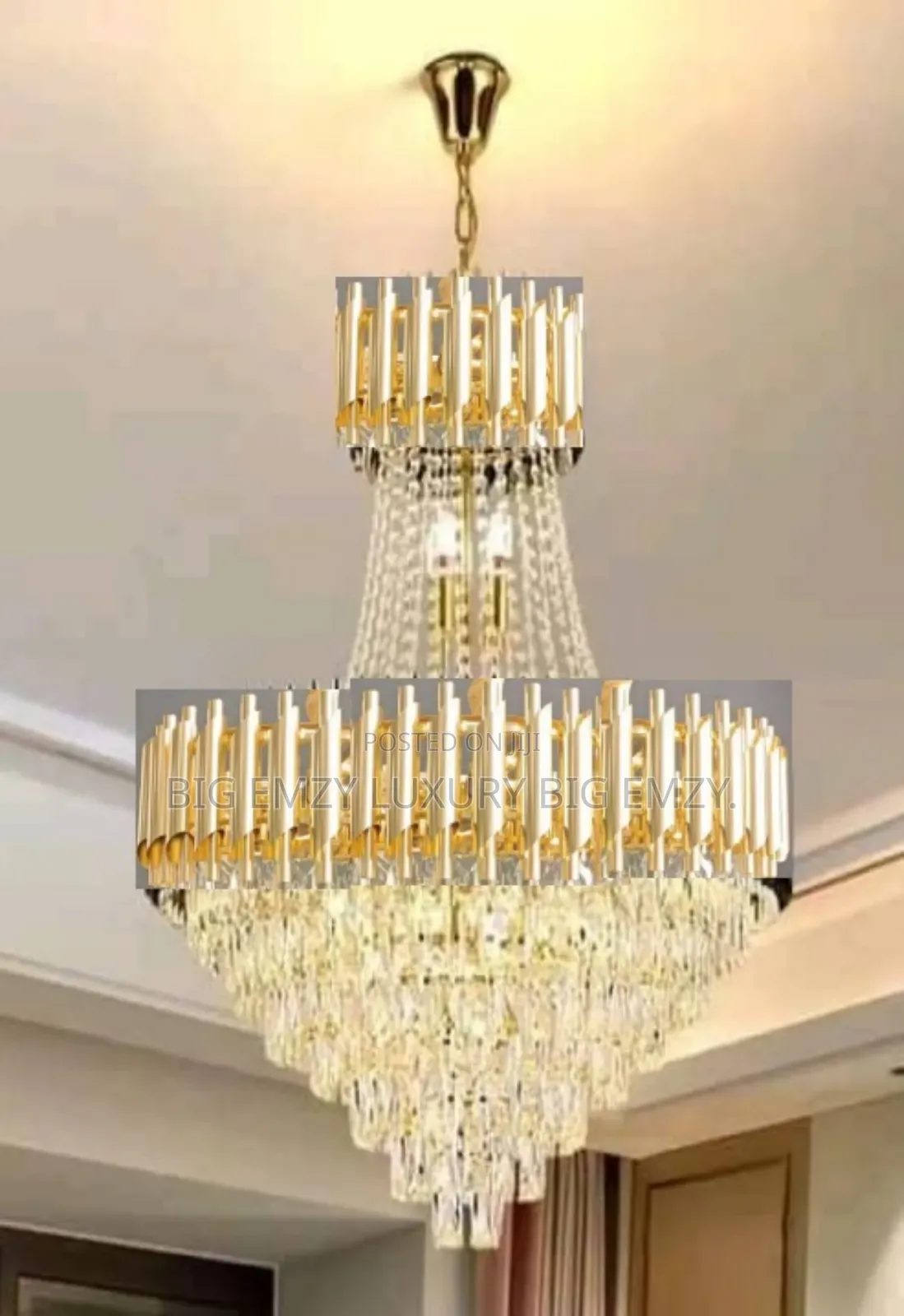 Modern Led Double Step Crystal Chandelier Lights.