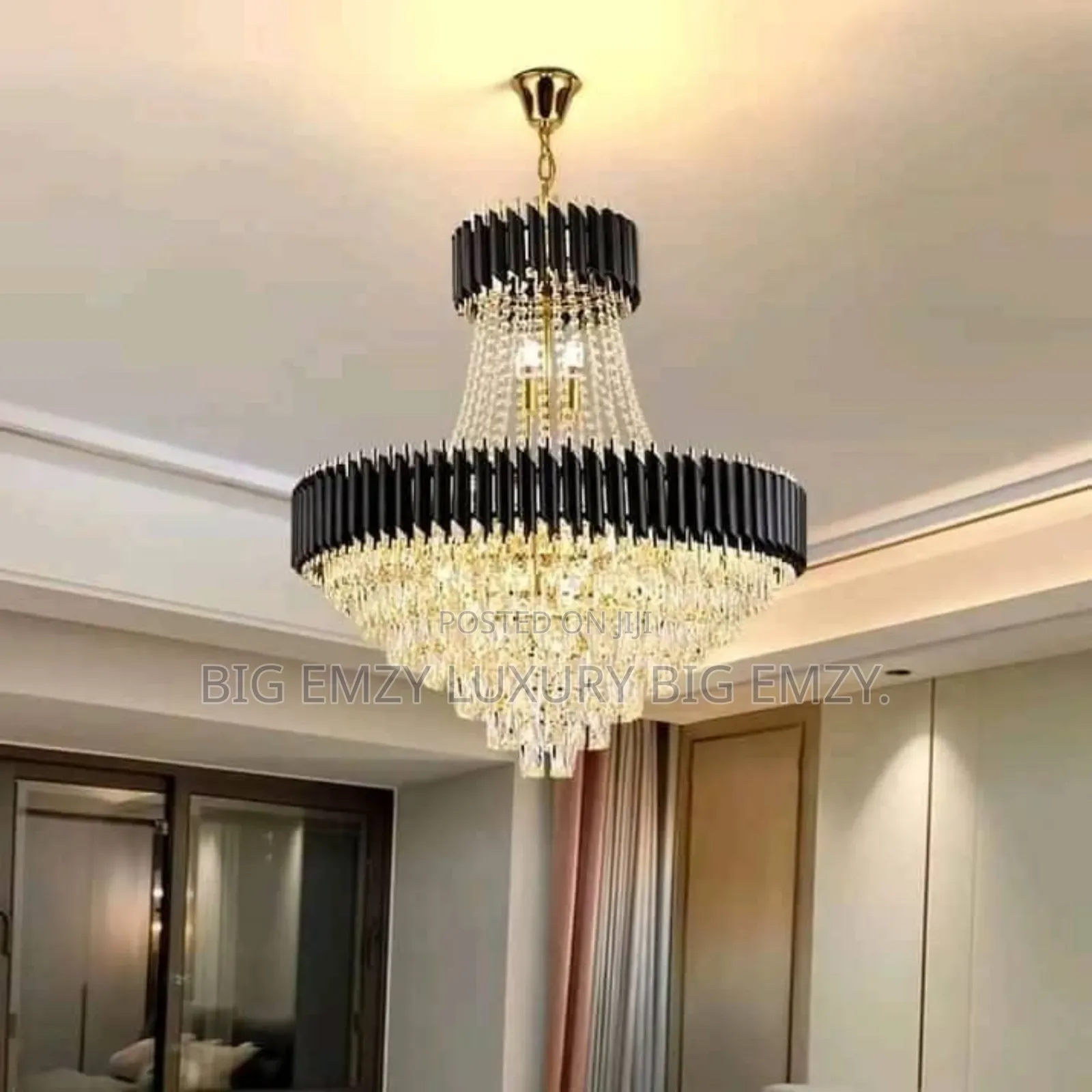 Modern Led Double Step Crystal Chandelier Lights.