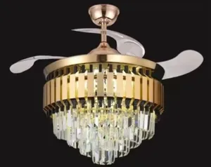 Crystal Chandelier Lights With Massive Fan Blade Capacity.