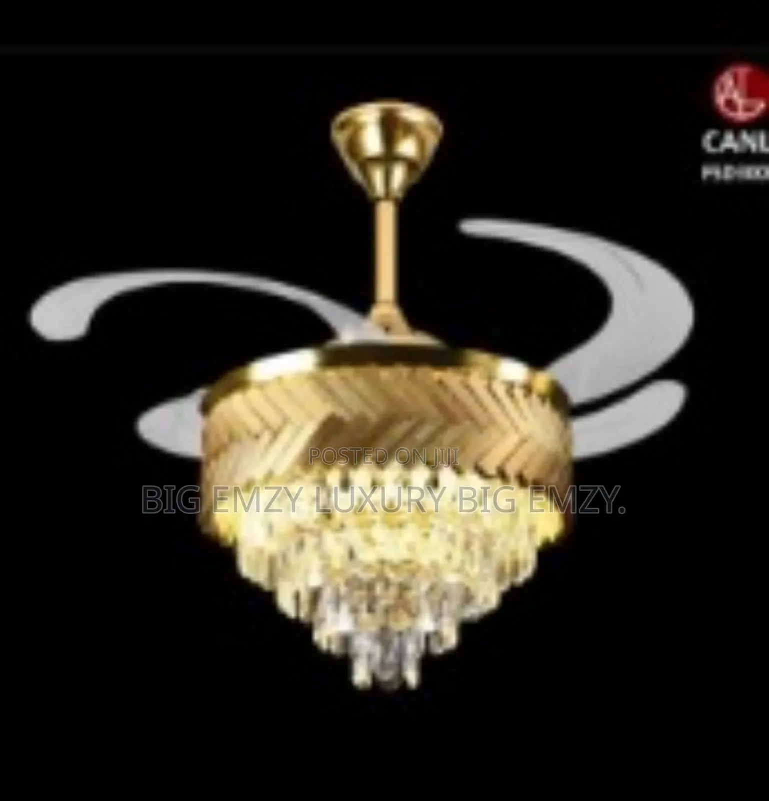 Crystal Chandelier Lights With Massive Fan Blade Capacity.