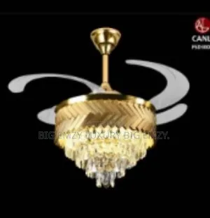 Crystal Chandelier Lights With Massive Fan Blade Capacity.