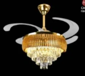 Crystal Chandelier Lights With Massive Fan Blade Capacity.