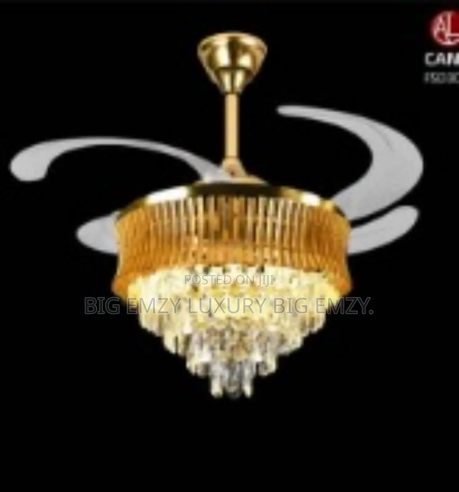 Crystal Chandelier Lights With Massive Fan Blade Capacity.