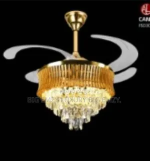 Crystal Chandelier Lights With Massive Fan Blade Capacity.