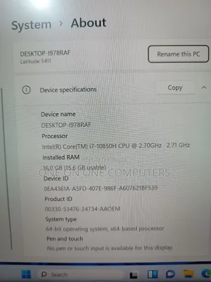 Laptop Dell Latitude 5410 16GB Intel Core i7 SSD 512GB