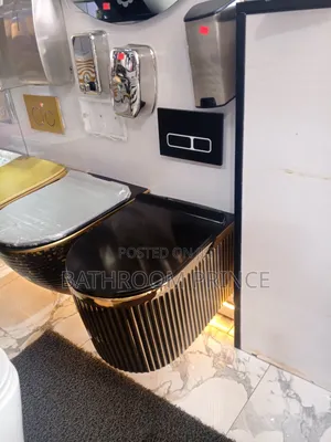 Luxury Round Black and Gold Conceal Water Closet