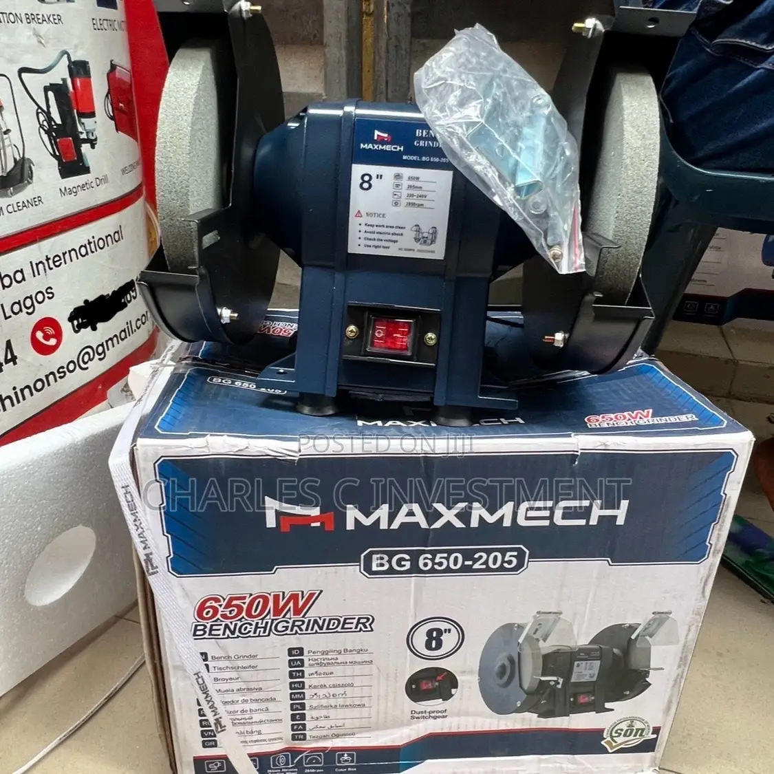 8” Bench Grinder Machine For Sharpening,Grinding And Surface Smoothing