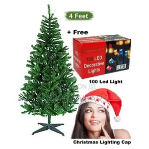 4ft Green Christmas Tree + Free Christmas Cap + Led Lights