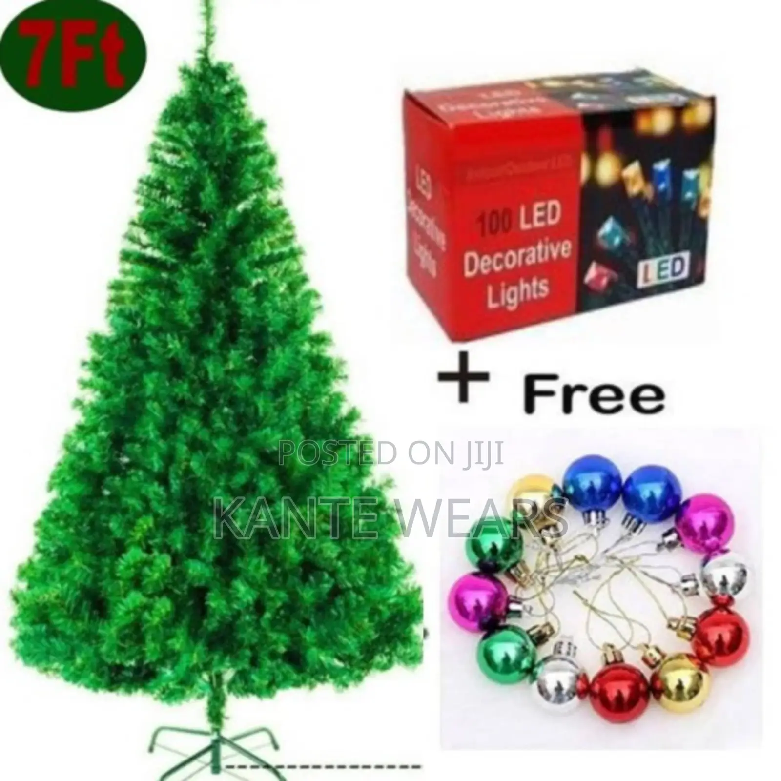 7ft Christmas Tree + Free Accessories