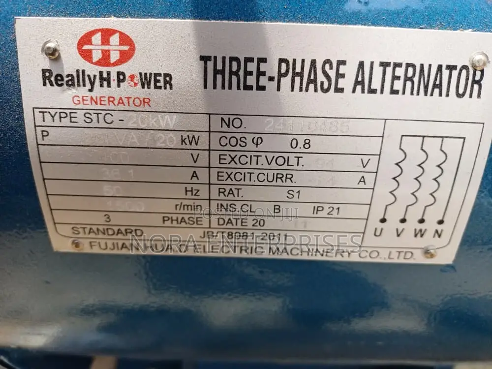 25 Kva Three Phase Alternator 100% Copper
