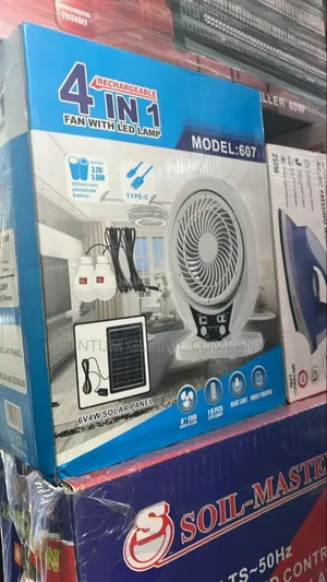 Table Top Solar Fan With Lights