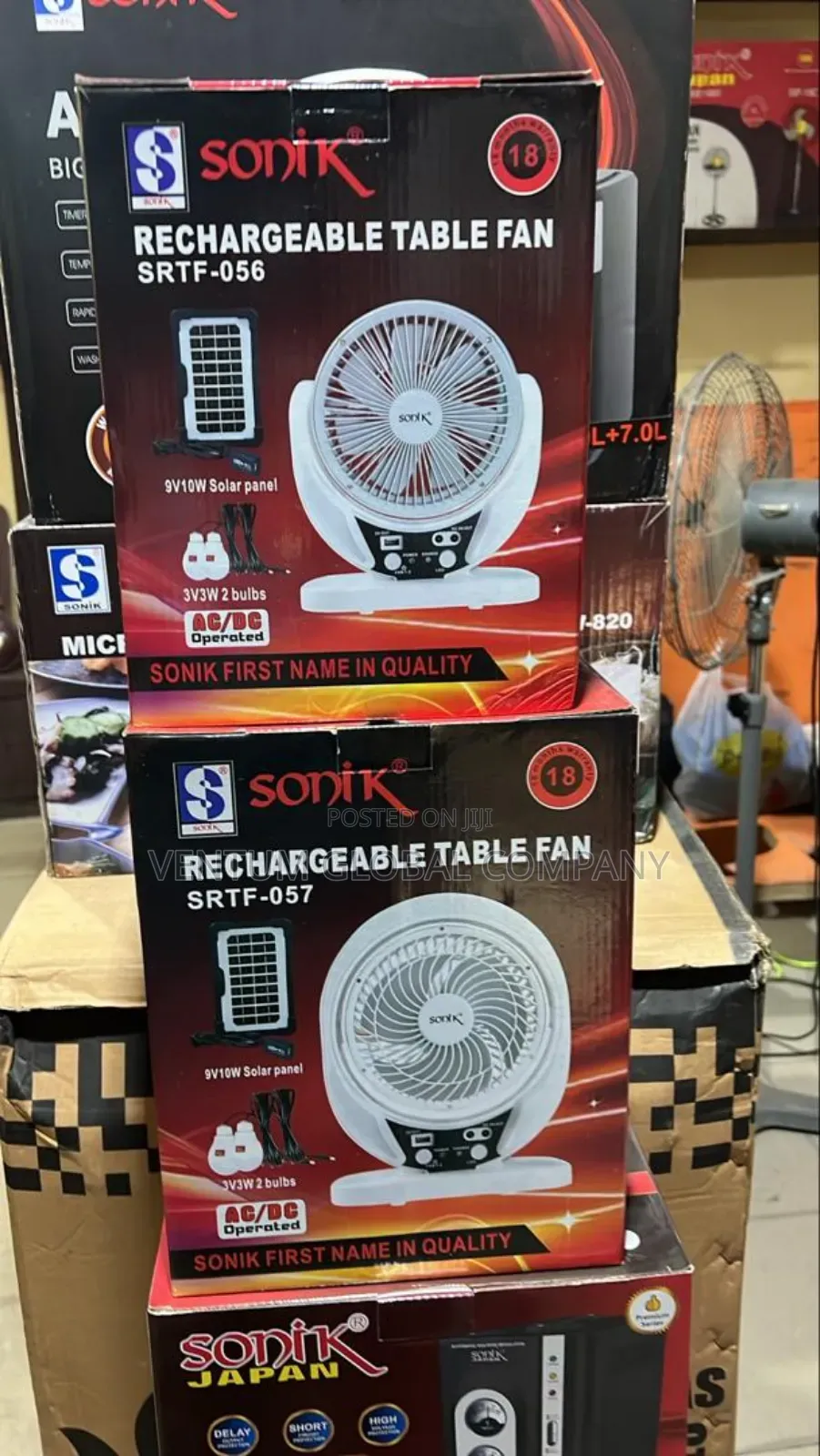 Table Top Solar Fan With Lights