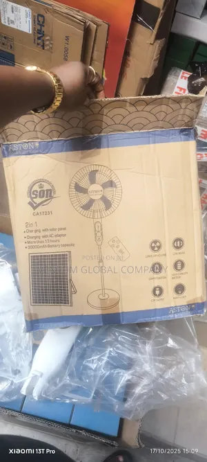 Solar Rechargeable Standing Fan With Remote