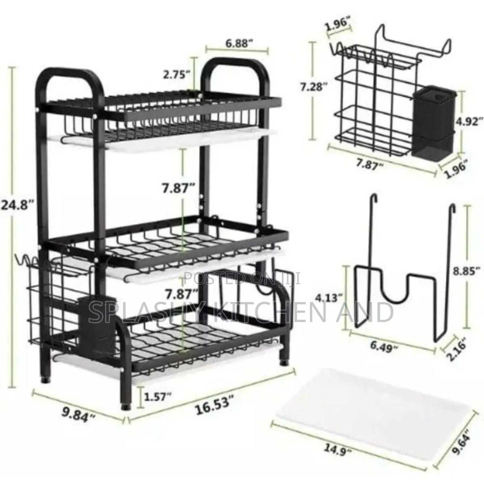 Non Rust 3 Tier- Layer Dish Rack