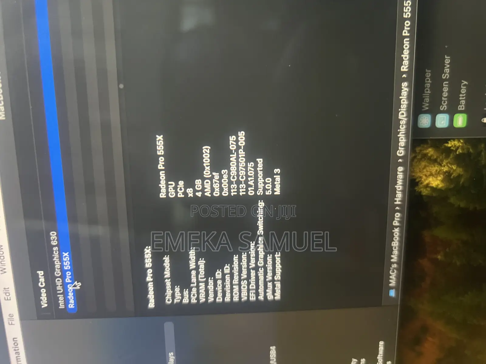 Laptop Apple MacBook Pro 2019 16GB Intel Core i7 SSD 256GB