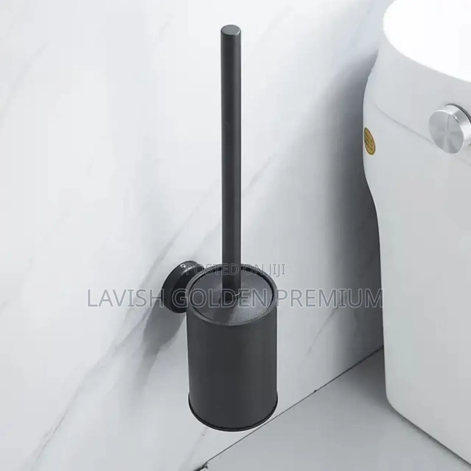 Steel Hanging Toilet Brush Black