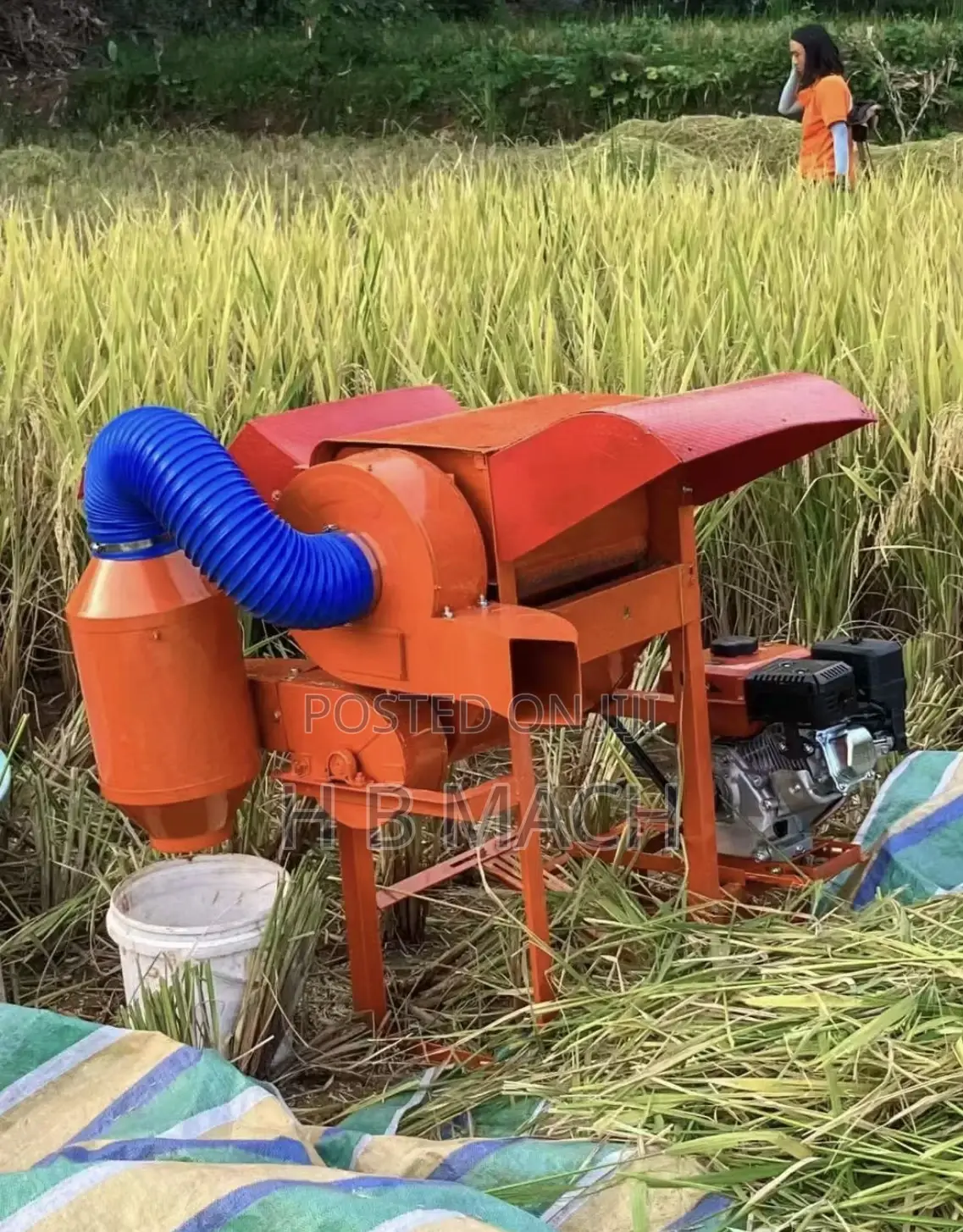 Rice Thresher With Engine