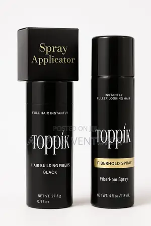 Toppik Hair Building Fibres Black, Fiber Hold Spray, Spray Applicator