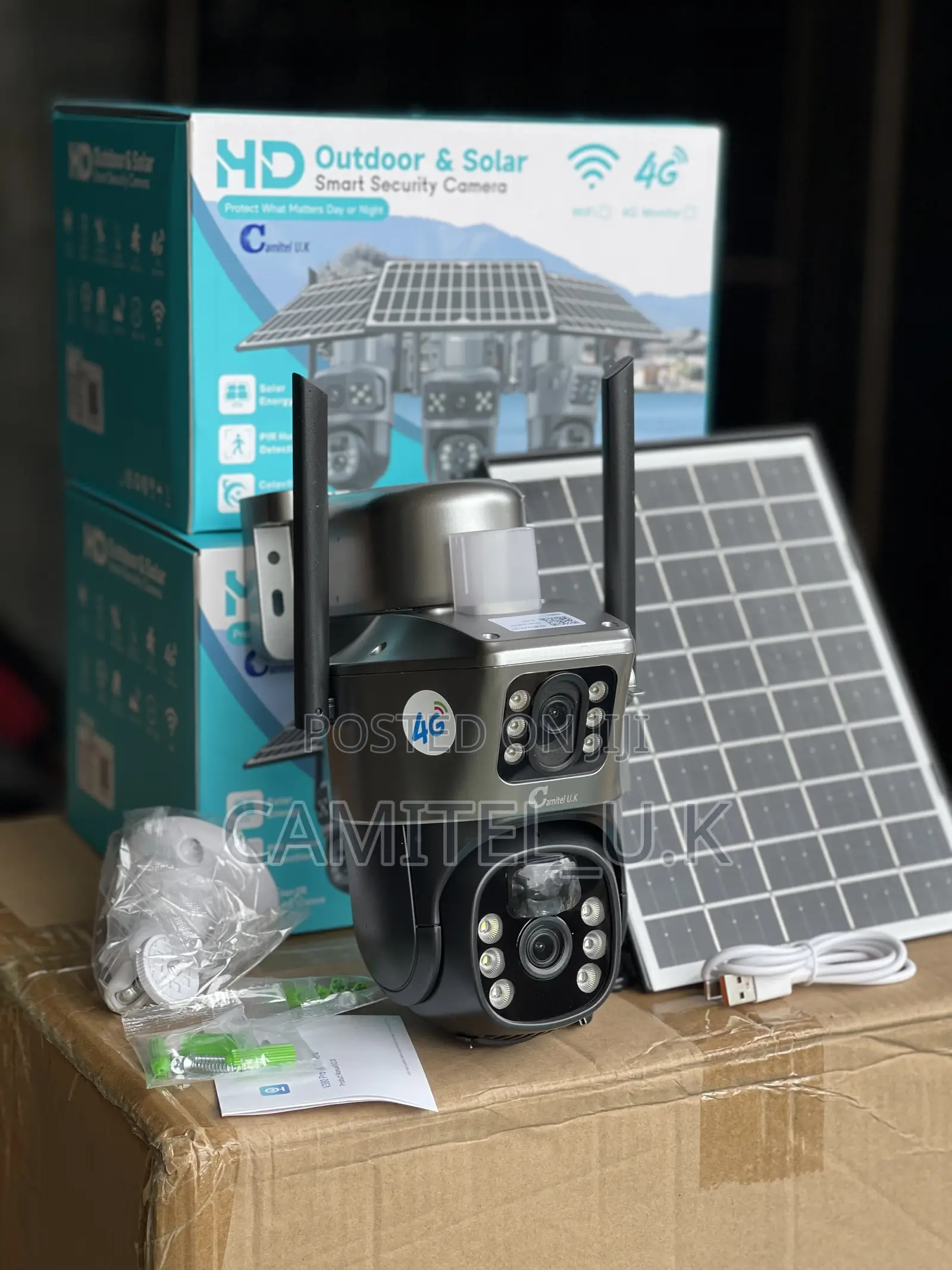 V380 Pro Hd Dual Lens Solar Smart Security Camera