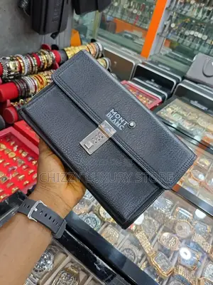 Mont Blanc Quality Luxury Men Genuine Leather Purse