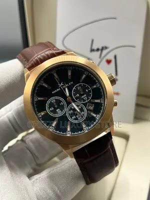 Marc Coblen Quality Men Genuine Leather Wristwatch