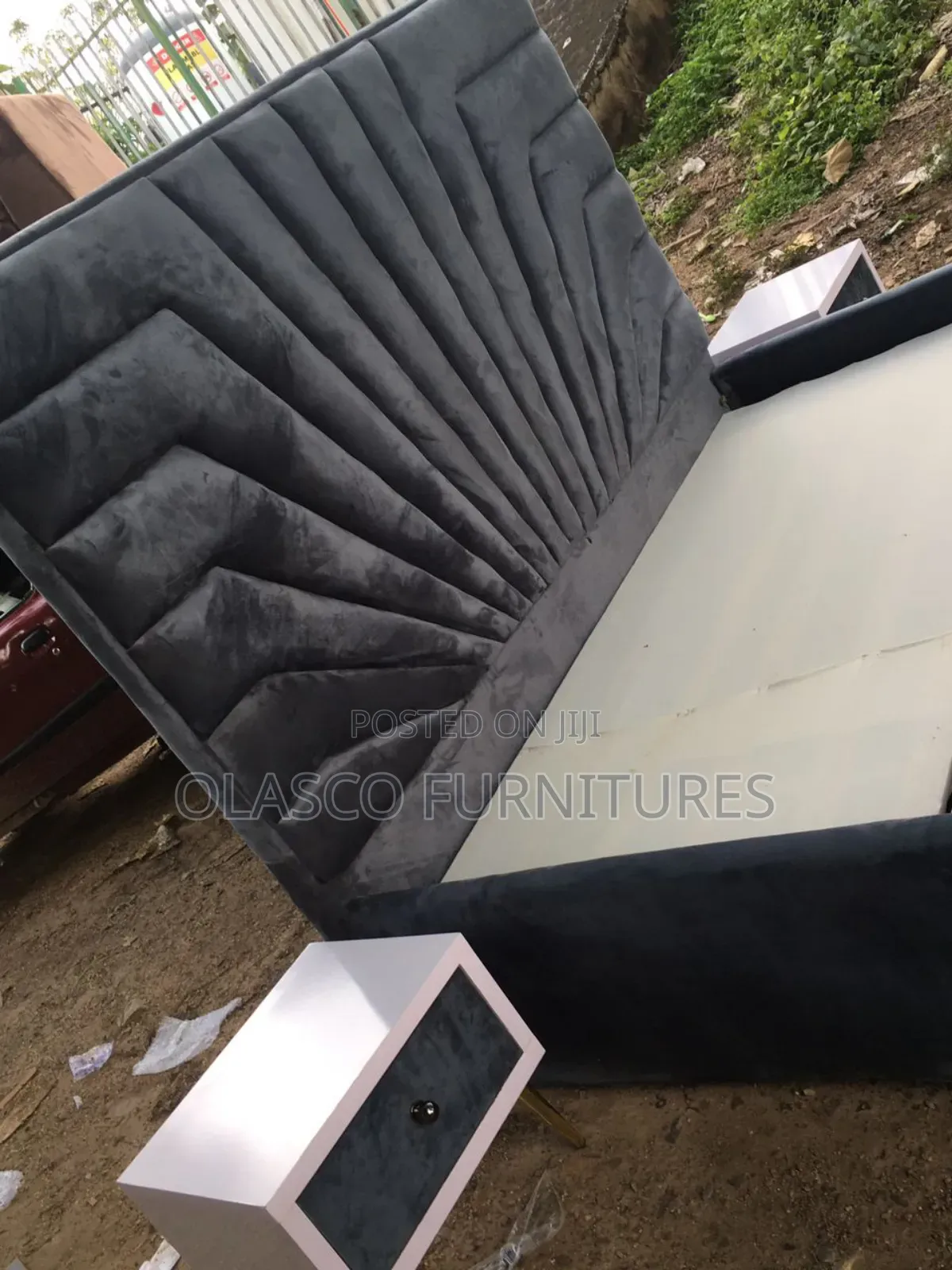 6by6 Padded Bedframe With Ottoman Available
