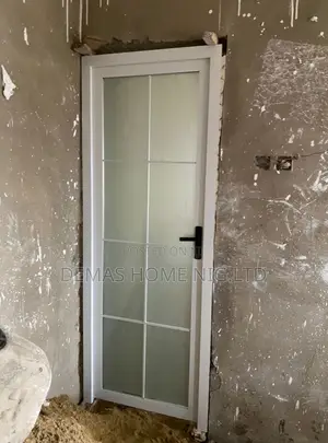 White Wooden Door Full Glass Door 750 by 2100